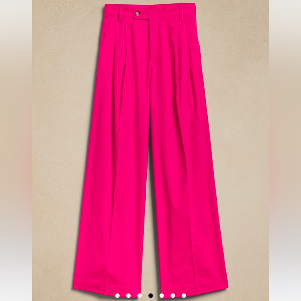 Linen blend wide leg trousers